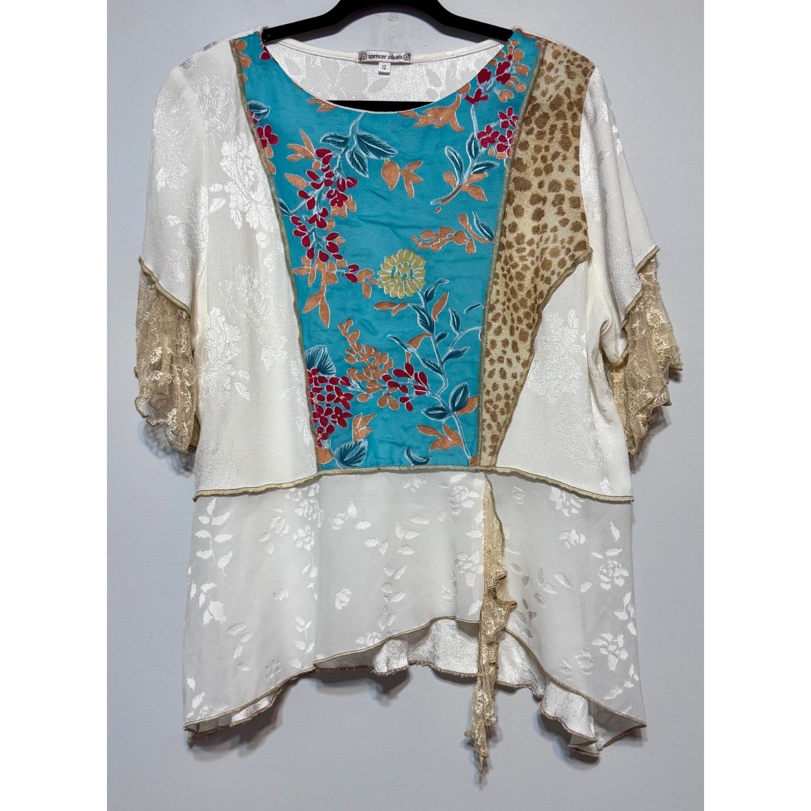Vintage Y2K Spencer Alexis Boho Luxe Kimono Top Size 12 Luxury Statement Etheral