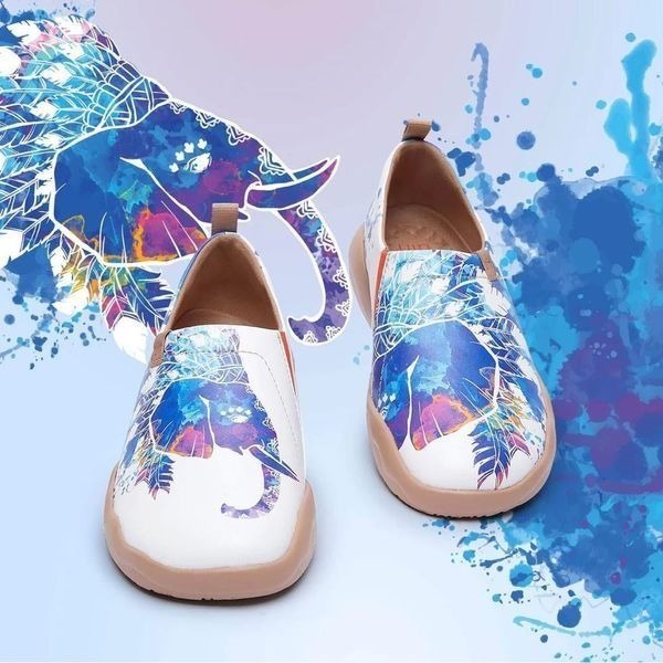 UIN Women's Walking Travel Shoes Microfiber Loafers (colored Elephant)New No Box