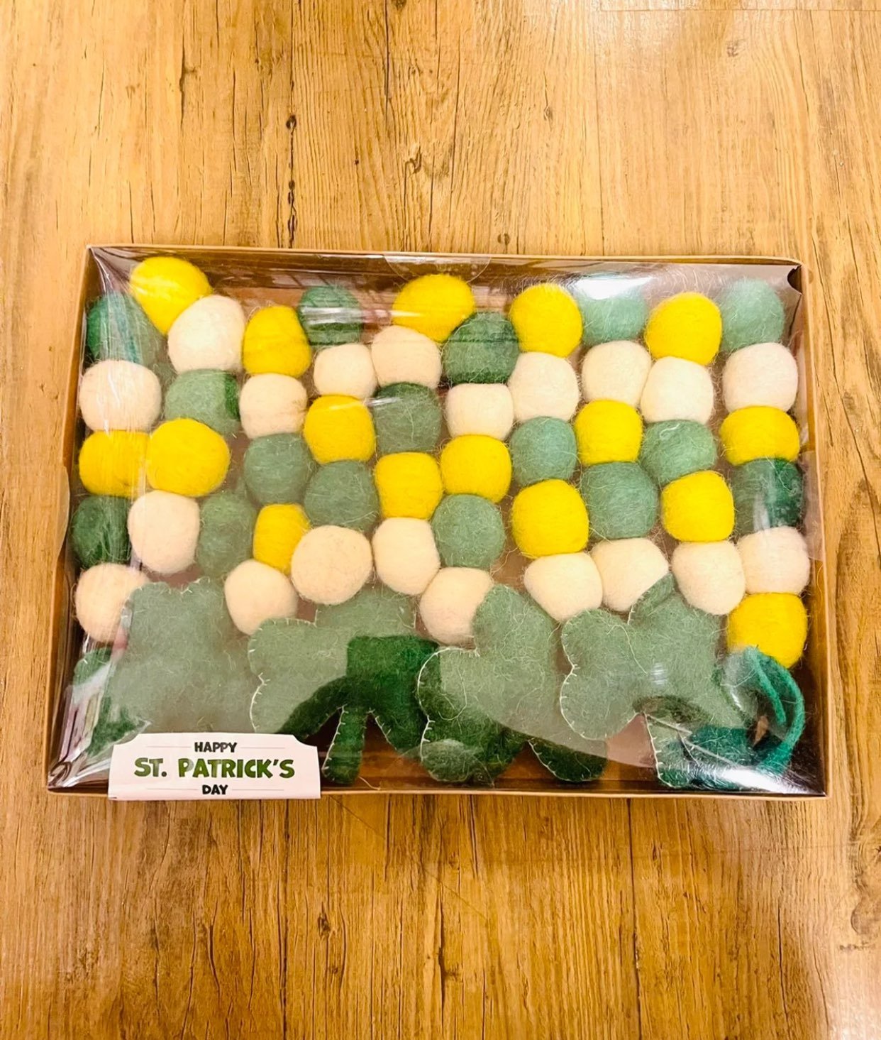 Shamrock St. Patrick's Day Garland felt wool