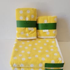 Kate spade - Yellow Polka dots bath towels set  (8 pieces)