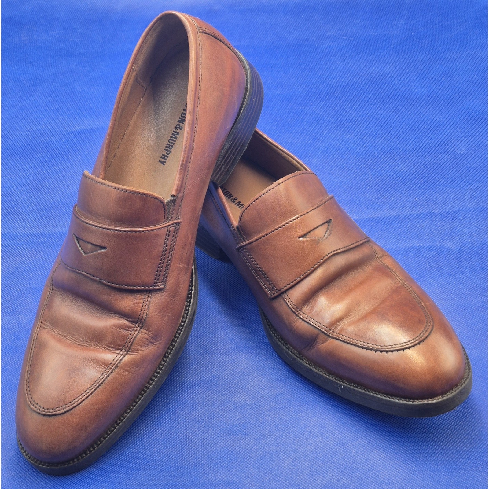 Johnston Murphy Brown Leather Loafers Men 10.5M India Slip-on Gently Used
