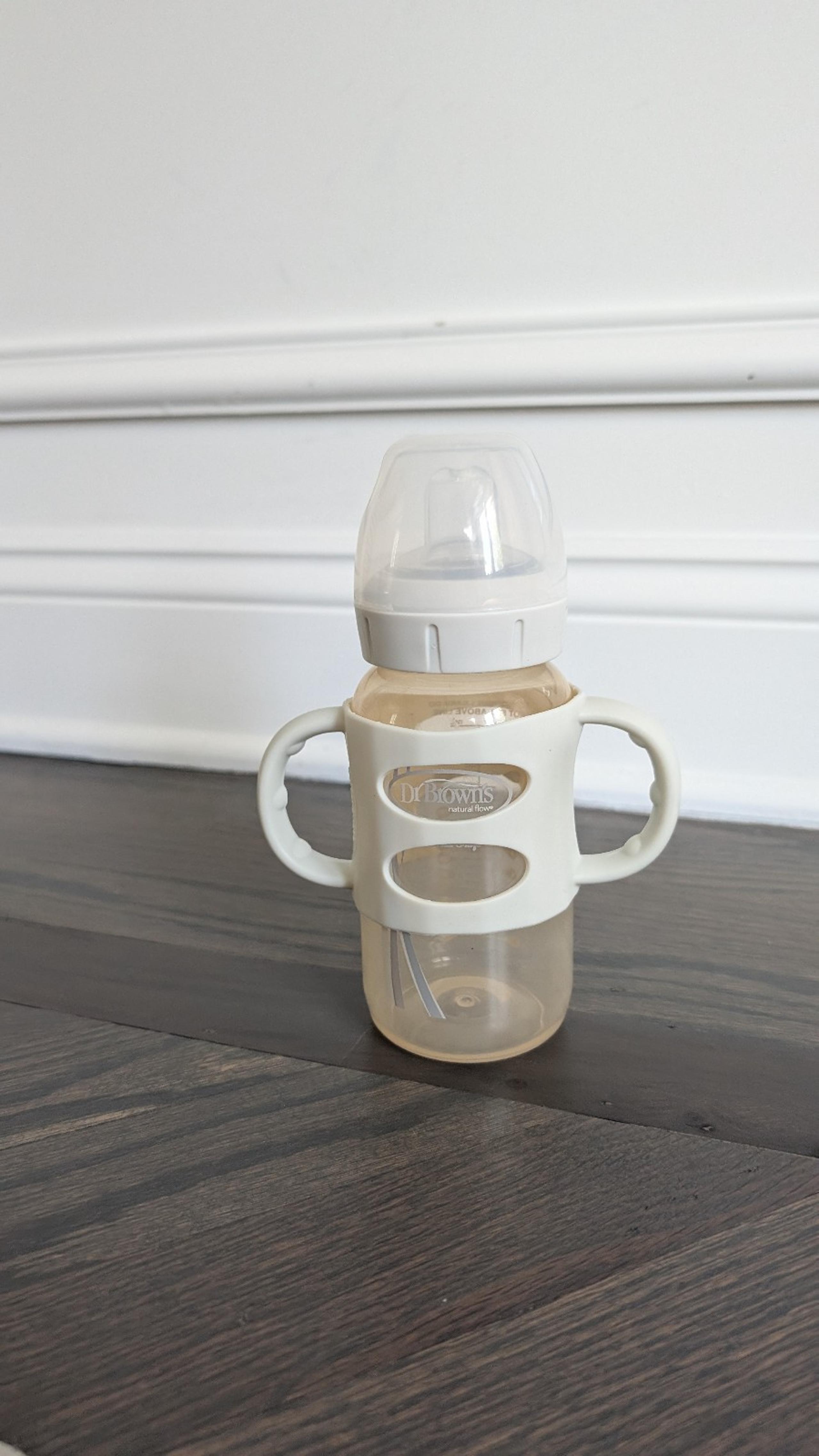 Dr. Brown's Milestones Wide-Neck Sippy Spout Bottle with 100% Silicone Handles