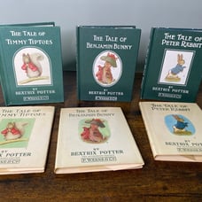 Beatrix Potter 4 Vintage Mini Books Timmy Tiptoes, Benjamin Button, Peter Rabbit