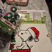 Peanuts Christmas Shower curtain and hooks