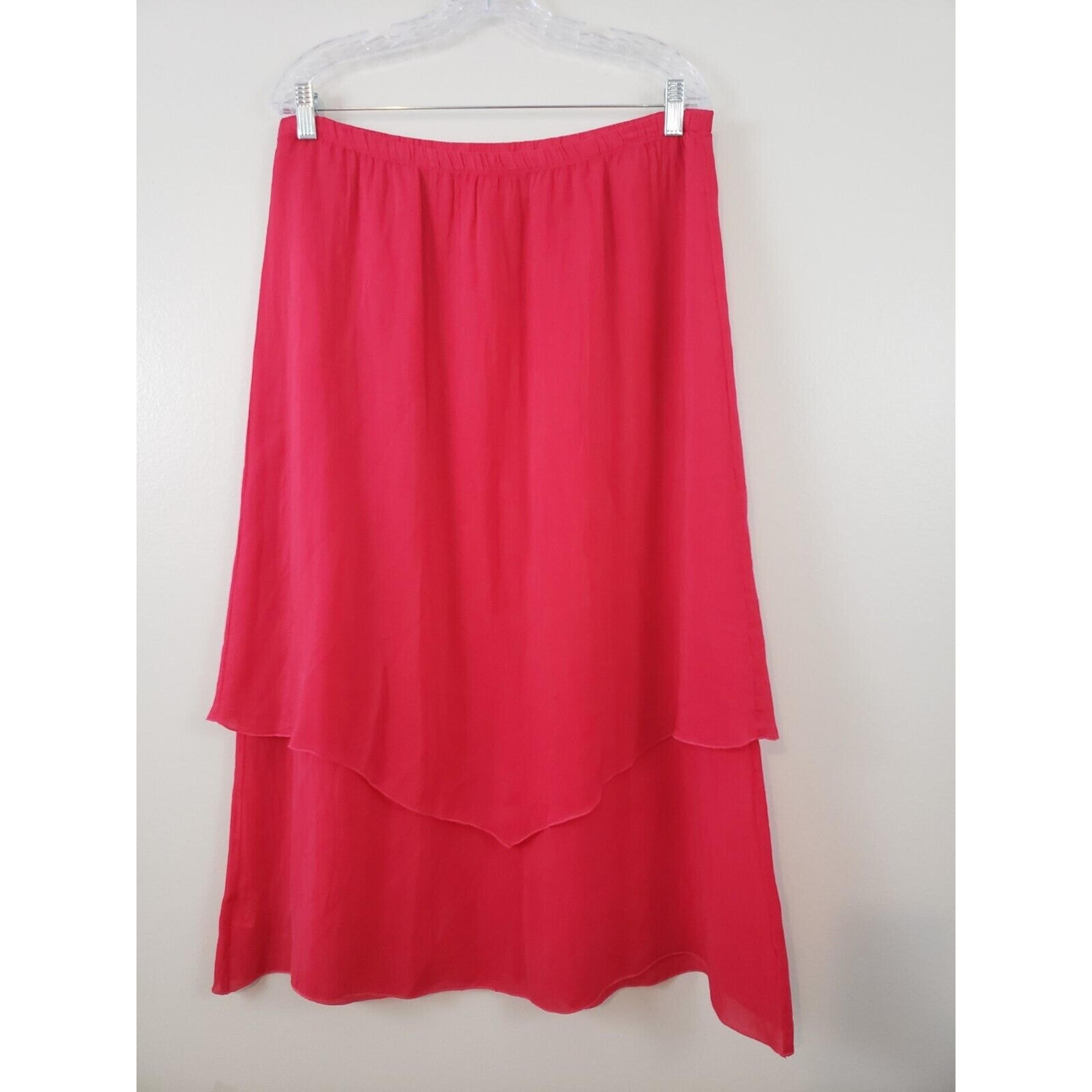 (Ma) Vintage Johnny Was Womens Skirt Size L Long Pull-on Layer Cottagecore Fairy