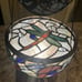 Tiffany Styled Dragonfly Egg Form Accent Lamp Stained Glass Leaded Jeweled VGUC