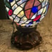 Tiffany Styled Dragonfly Egg Form Accent Lamp Stained Glass Leaded Jeweled VGUC