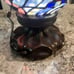 Tiffany Styled Dragonfly Egg Form Accent Lamp Stained Glass Leaded Jeweled VGUC