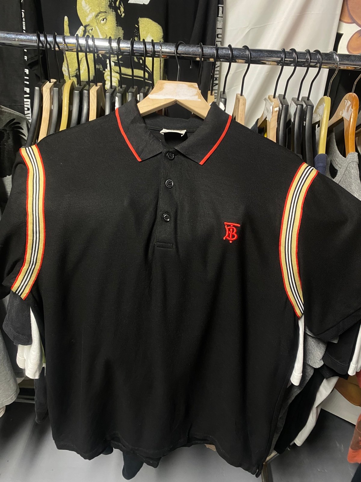 Burberry Polo Tee Shirt Large Rare