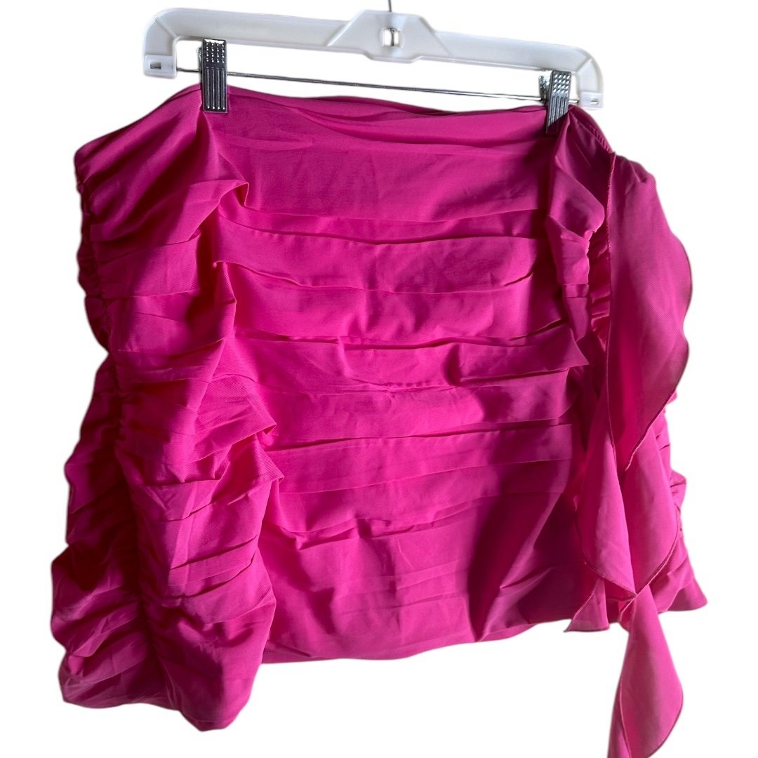 Abercrombie & fitch cascading ruffle hot pink athletic skort skirt size XL nwt