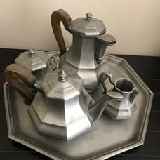 Antique teapots and creamer set vintage