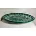 Vintage Hand Painted in Italy Roma Inc Green & White Spongeware Oval Platter