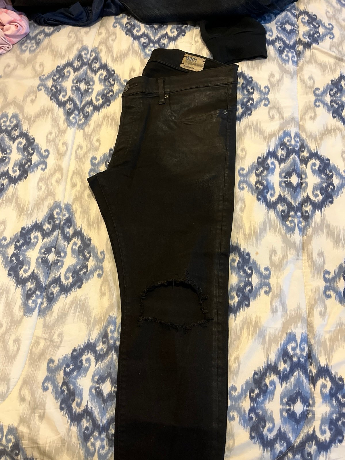 G-Star Raw Jeans Skinny 3301 Leather Denim