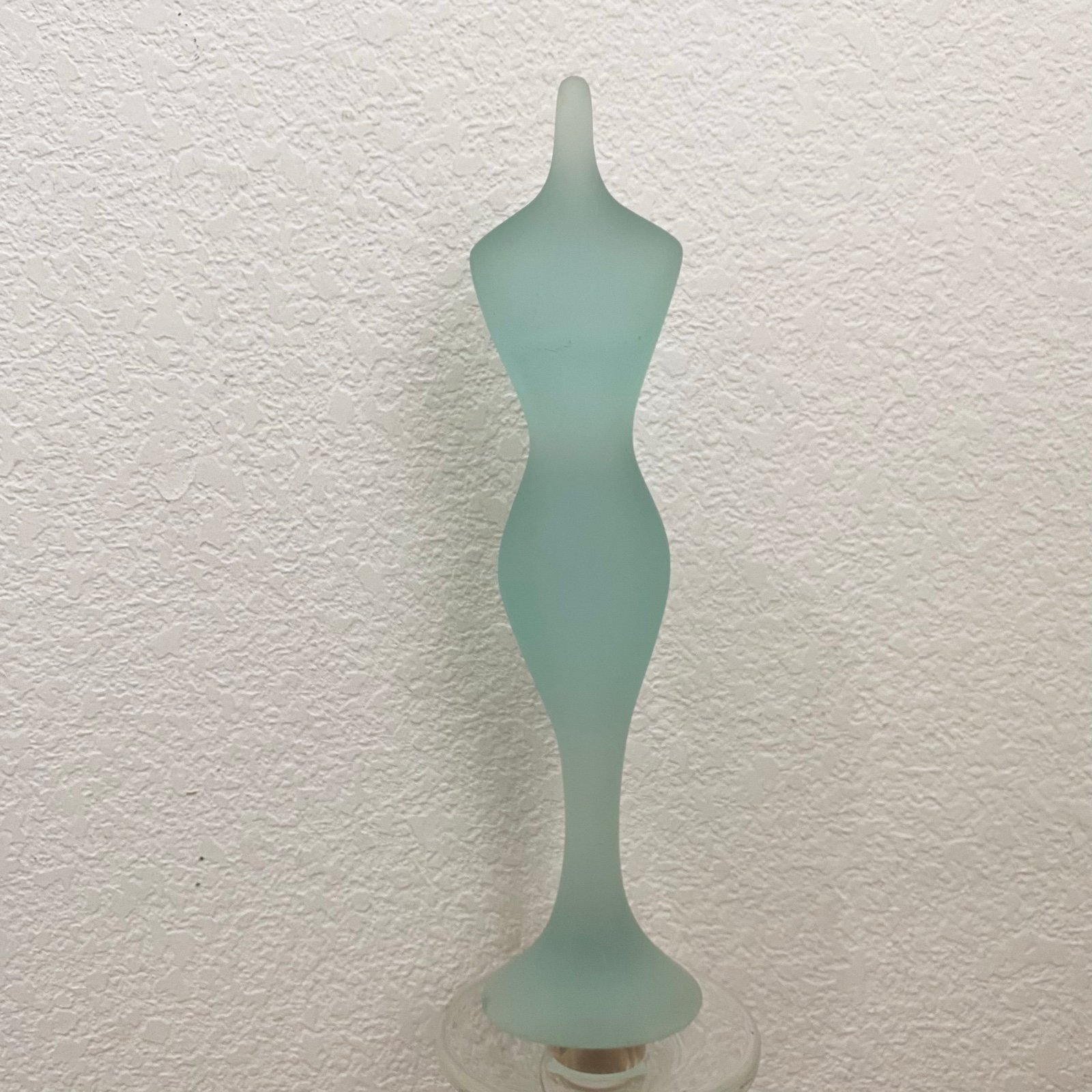 Rare Vintage Blue Frosted Matte Lucite? Body Form Art Deco 13” Sculpture Figure