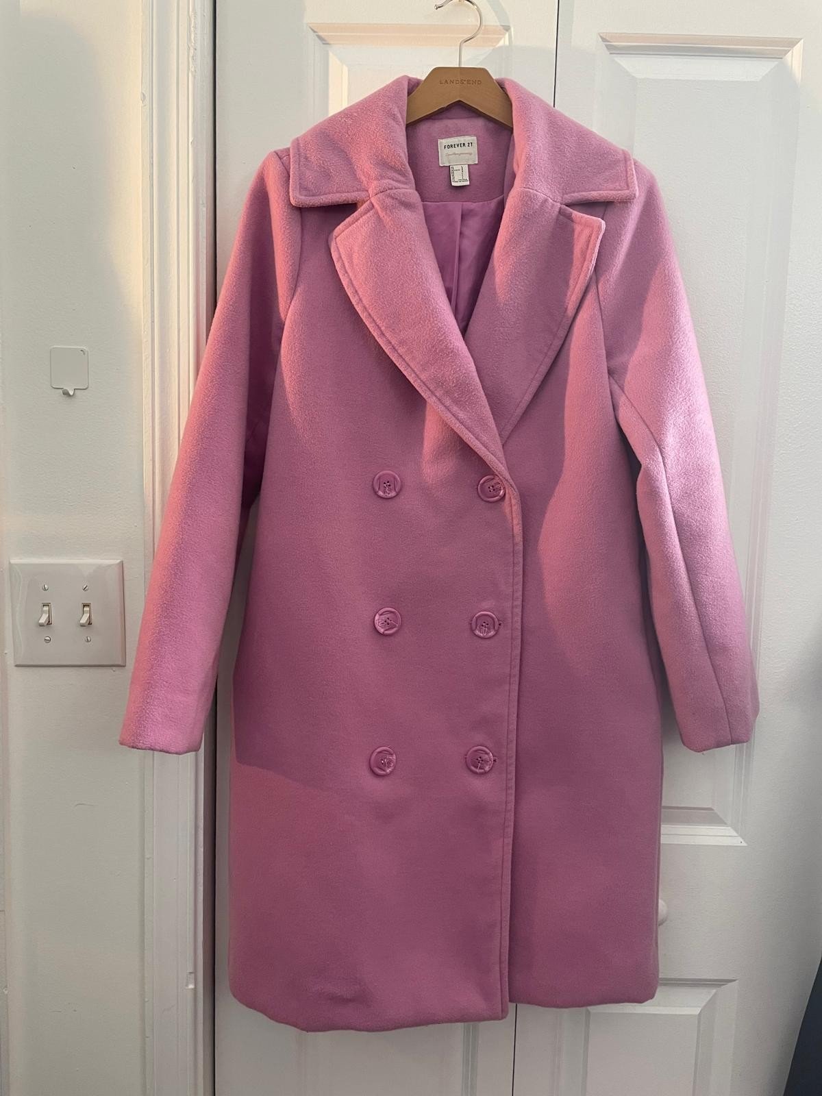Pink Forever 21 Wool Coat