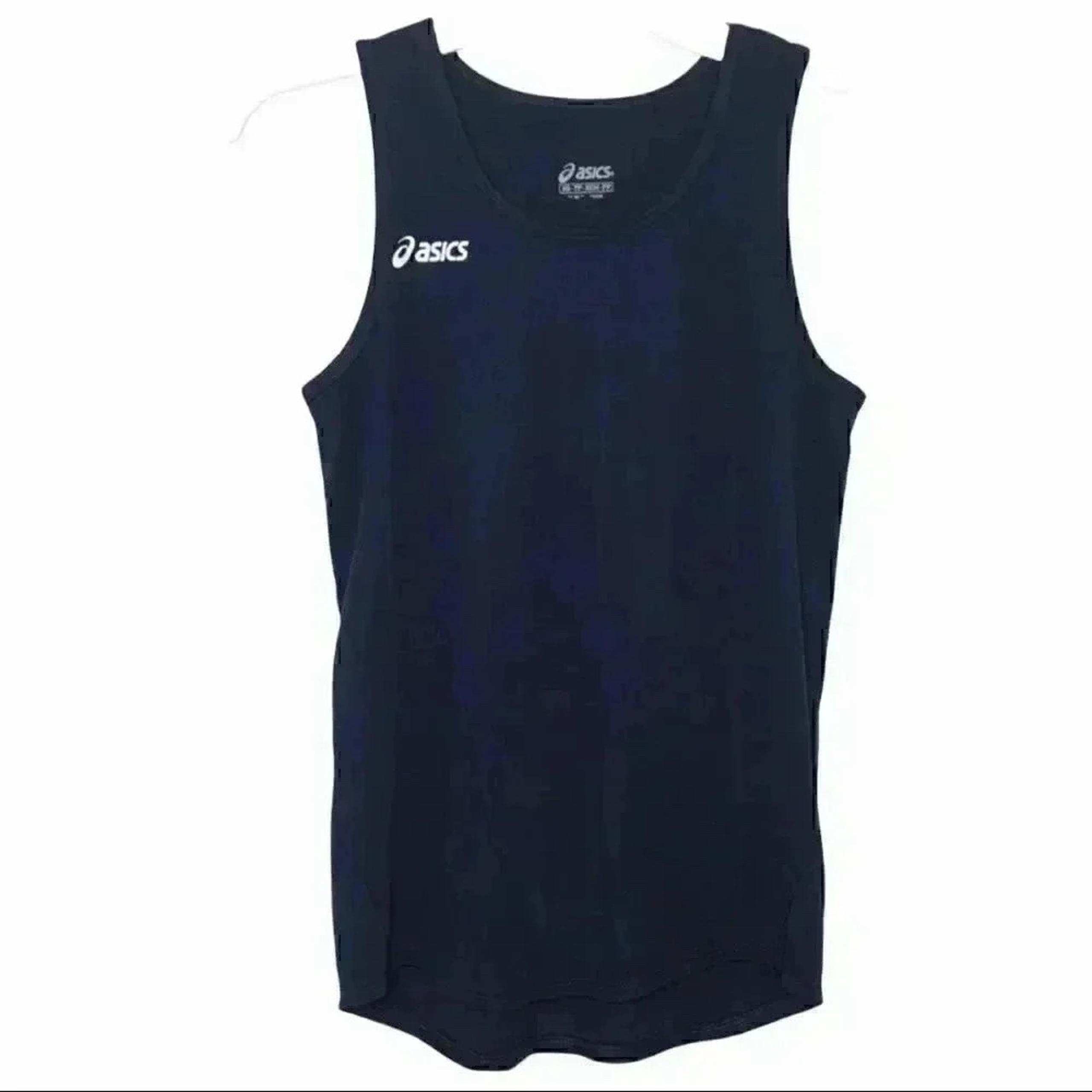 ASICS SHIRT WOMENS XS SLEEVELESS TANK TOP BLUE ATHLETIC WORKOUT RUNNING YOGA