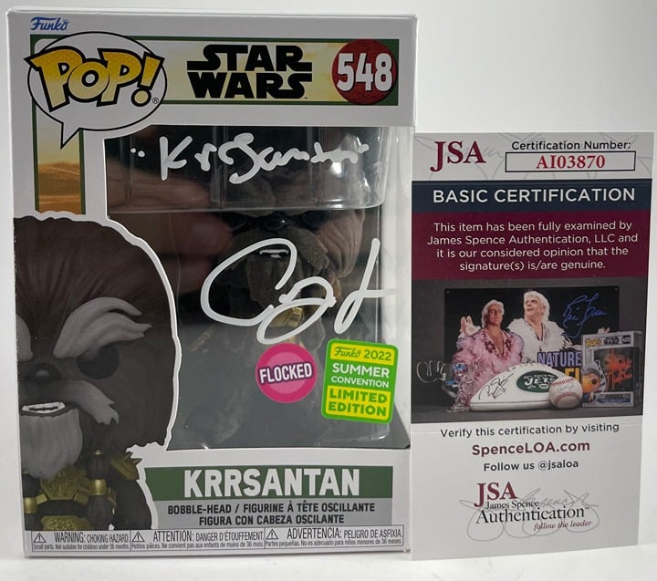 Carey Jones Signed Star Wars Book Of Boba Fett Krrsantan Funko POP JSA COA