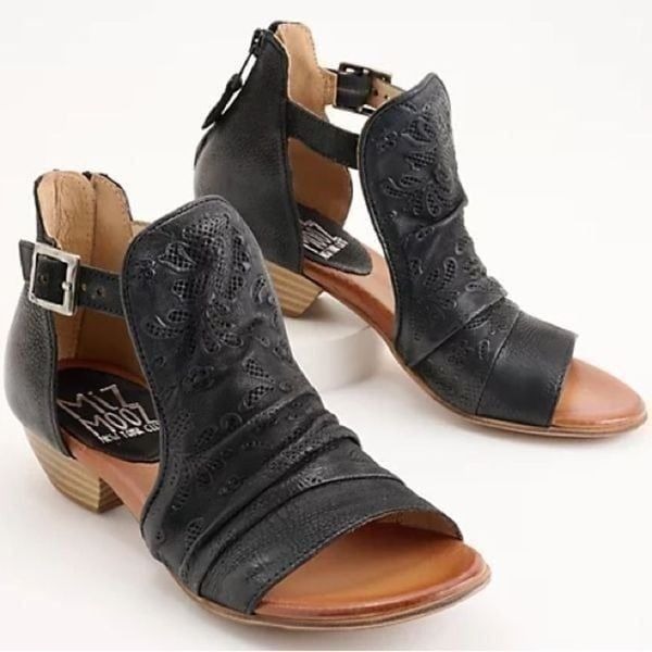Miz Mooz Leather Wide Width Heeled Sandals