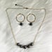 Tahitian Pearl Bead Necklace Tahitian Pearl Bead Hoop Earrings Set Gold Plated