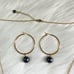 Tahitian Pearl Bead Necklace Tahitian Pearl Bead Hoop Earrings Set Gold Plated