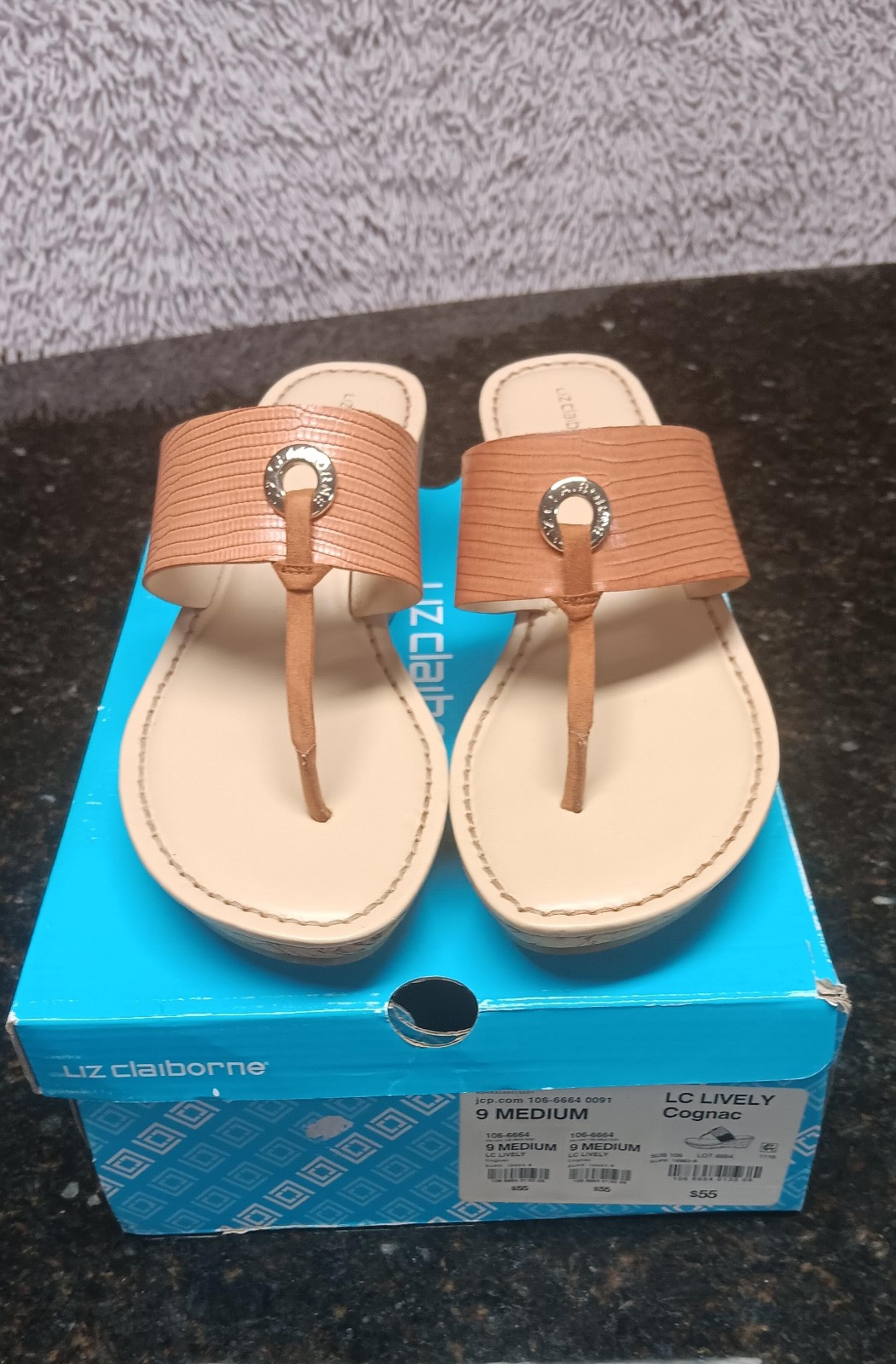 Sandals: Size 9 Super Cute Liz Claiborne Lively Cognac