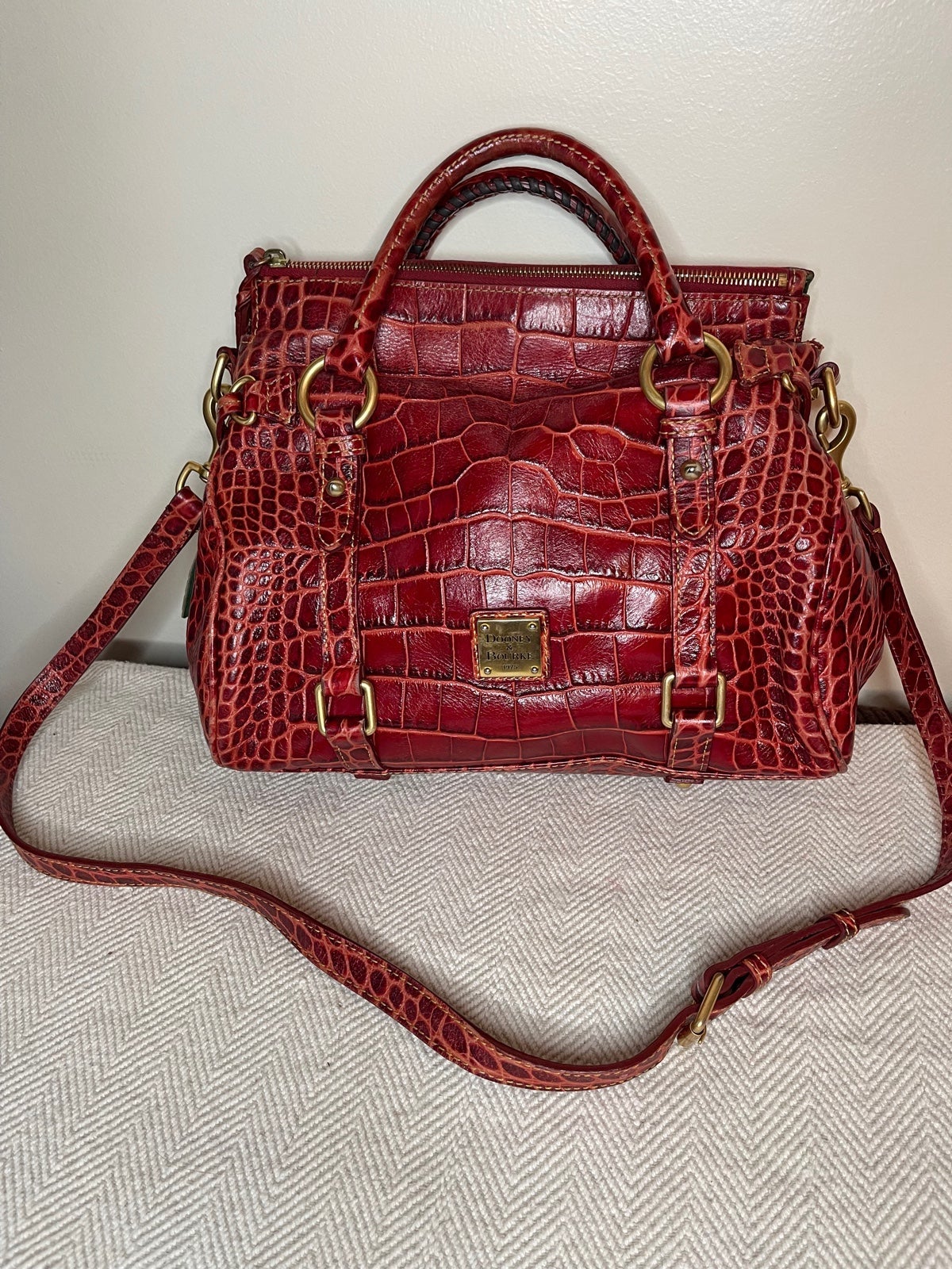 Dooney & Bourke Croc Embossed Leather Satchel