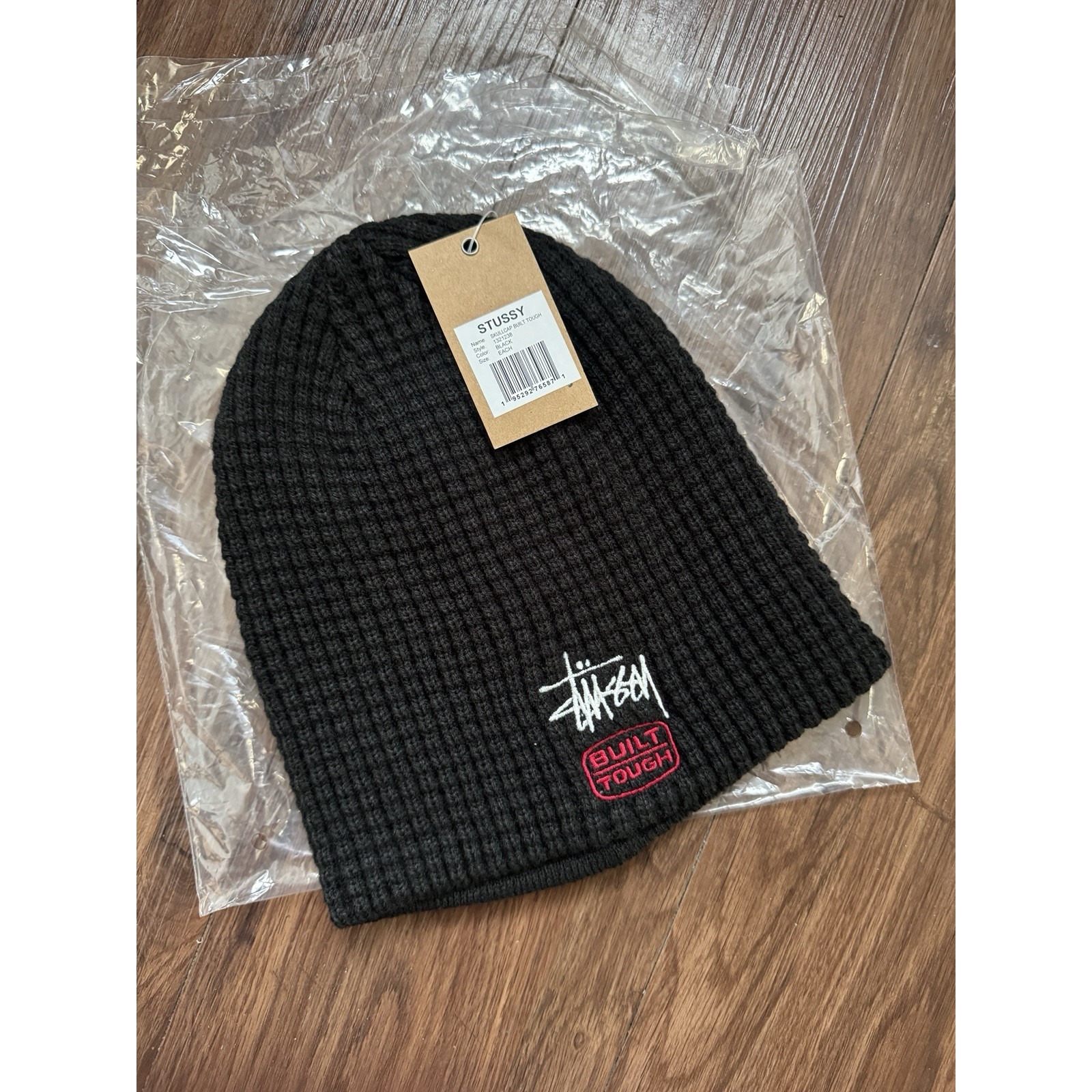 STUSSY WAFFLE BEANIE SKULLCAP BLACK BUILT TOUGH ❤️✅ BRAND NEW SHIPS ASAP