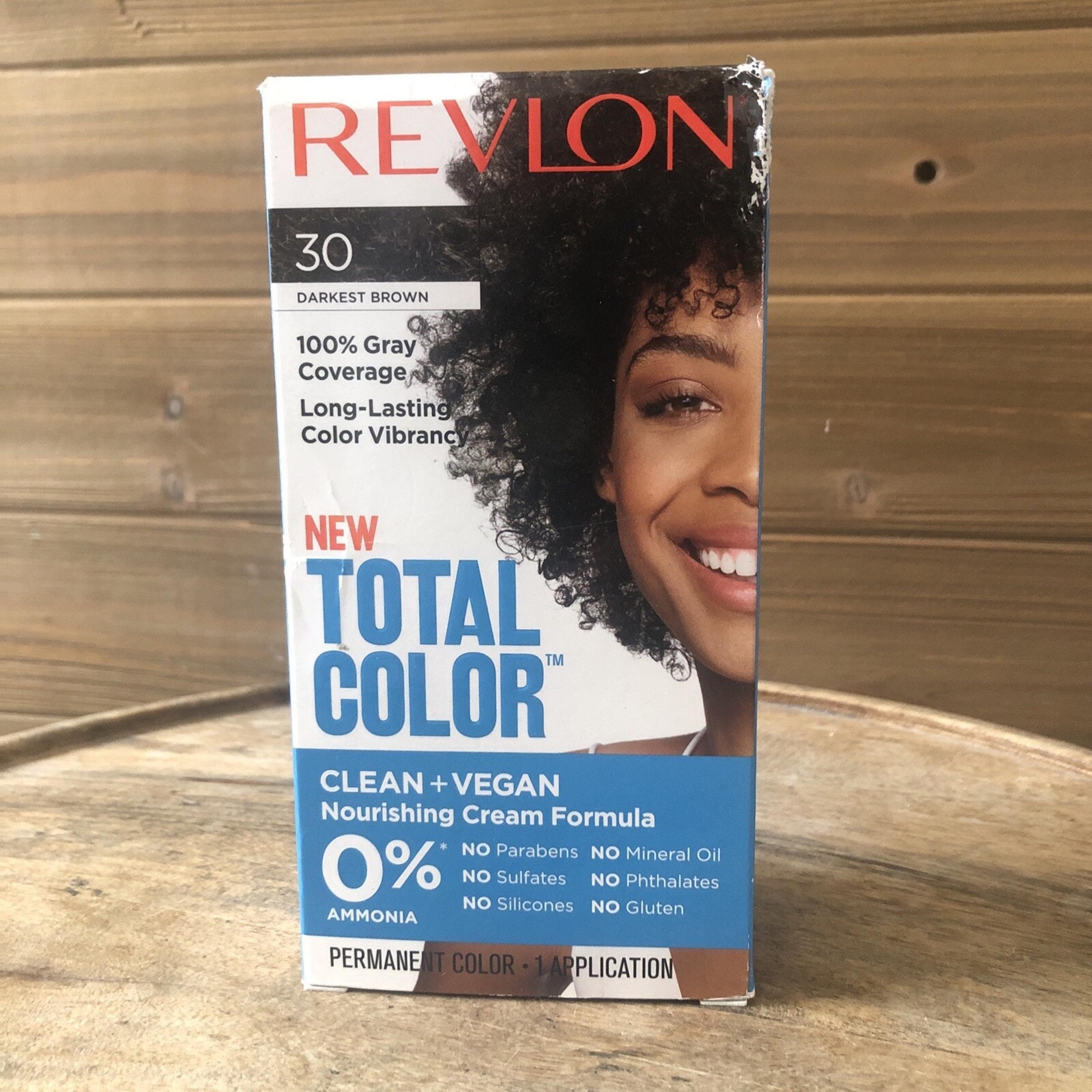 Revlon Total Color Nourishing Cream Formula Hair Dye Vegan #30 Darkest Brown