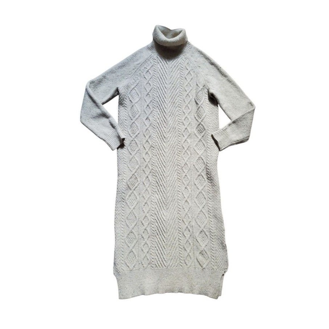 KRIMSON KLOVER Sweater Dress Women Small Wool Blend Cable Knit Fisherman Midi