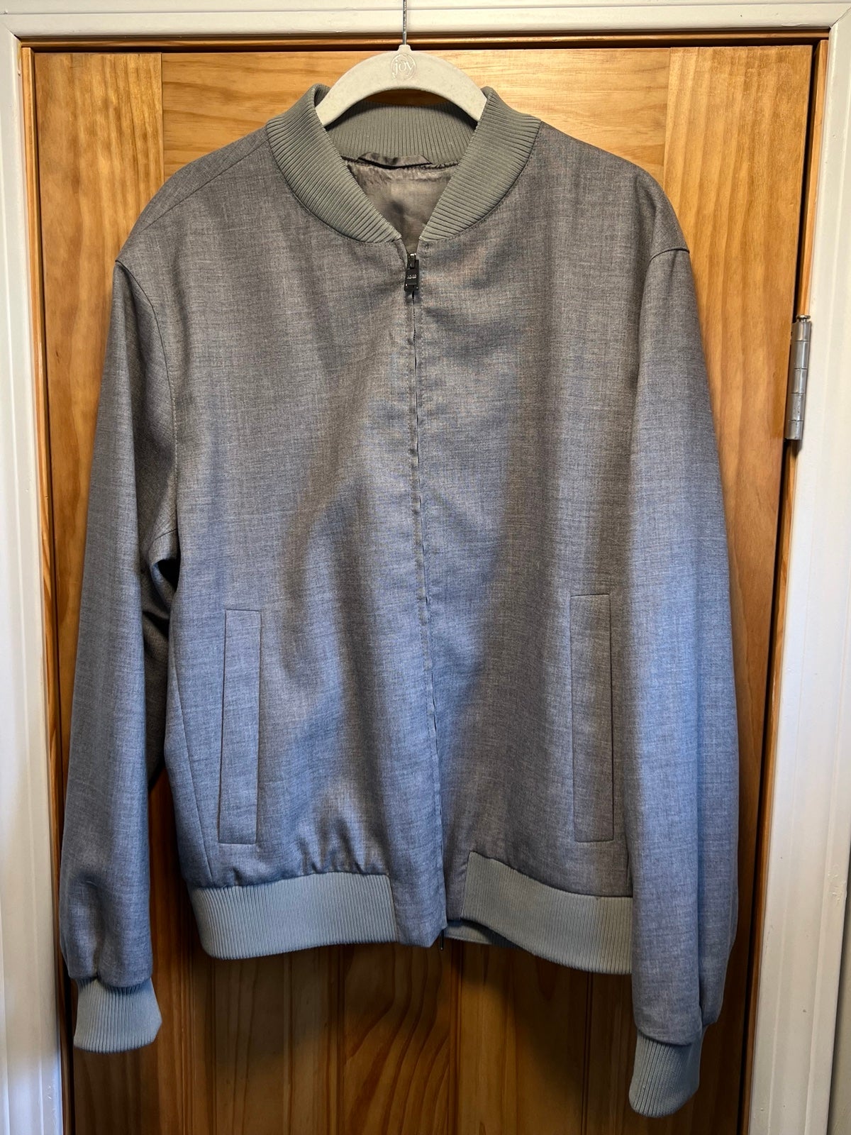 Boss Hugo Boss Gray Men's Lightweight Full zip Bomber Jacket size 38R