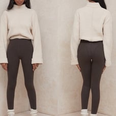HOUSE OF CB CHOCOLATE JERSEY ULTRA HIGH WAIST COVERSTITCH LEGGINGS