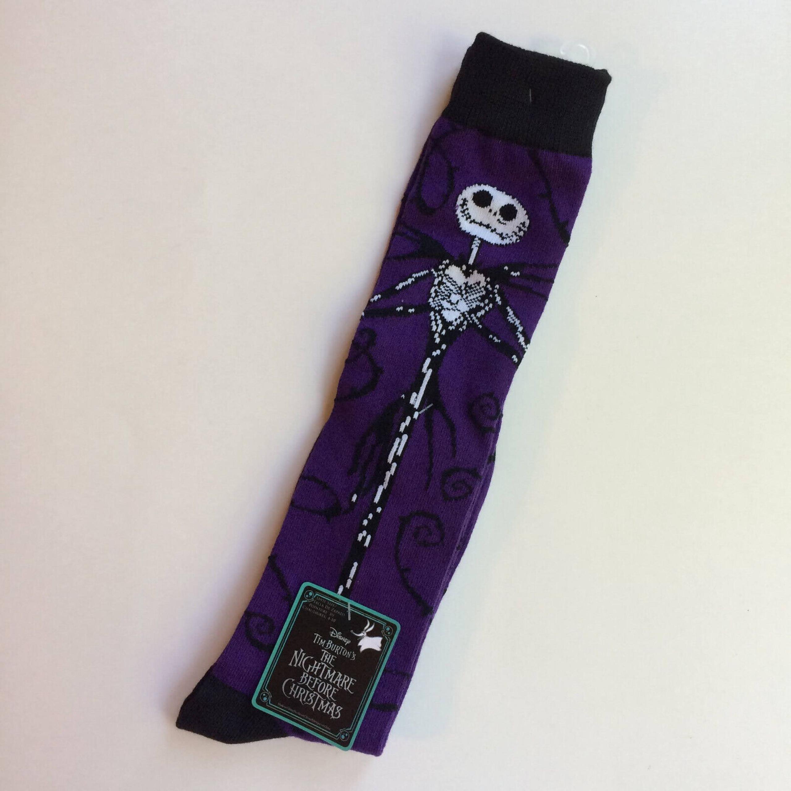 NEW Nightmare Before Christmas Knee Socks Jack Skellington Purple Black Disney