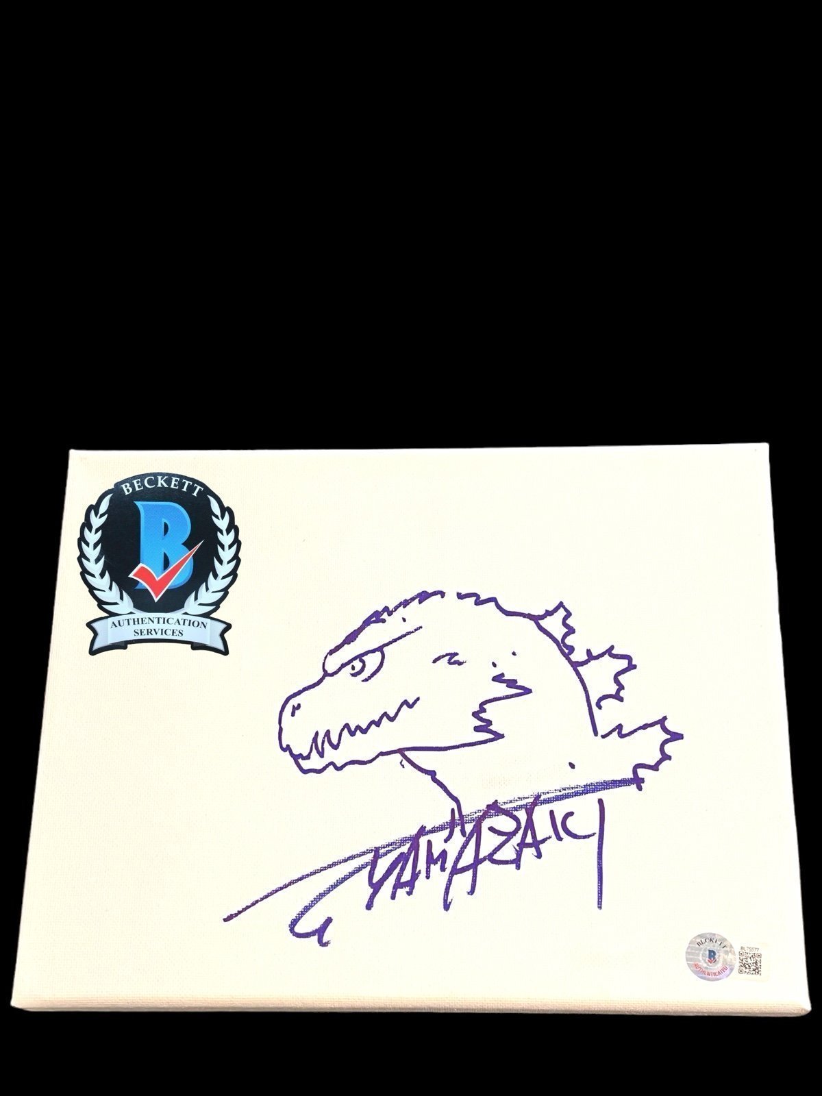 TAKASHI YAMAZAKI SIGNED GODZILLA MINUS ONE 8X10 CANVAS SKETCH BECKETT BL75577