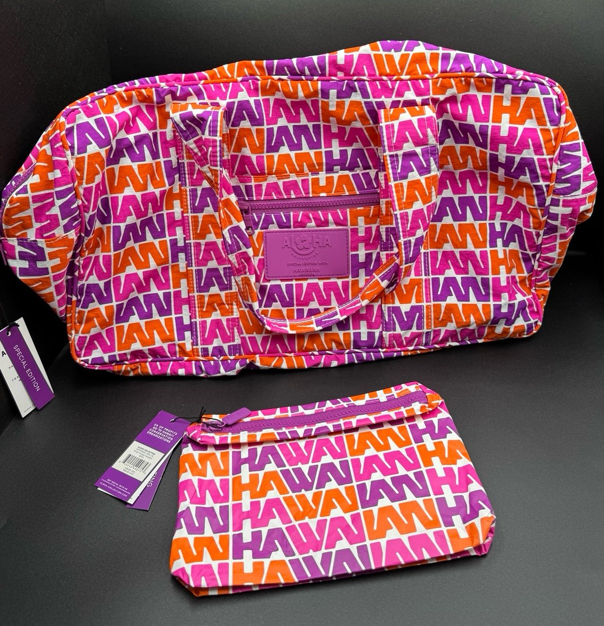 NWT Aloha Collection X Hawaiian Airlines Flight Bag & Small