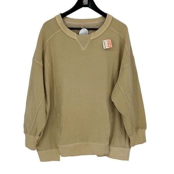Free People FP Movement Womens Long Sleeve Intercept Tunic Sweatshirt Oatmilk Sm
