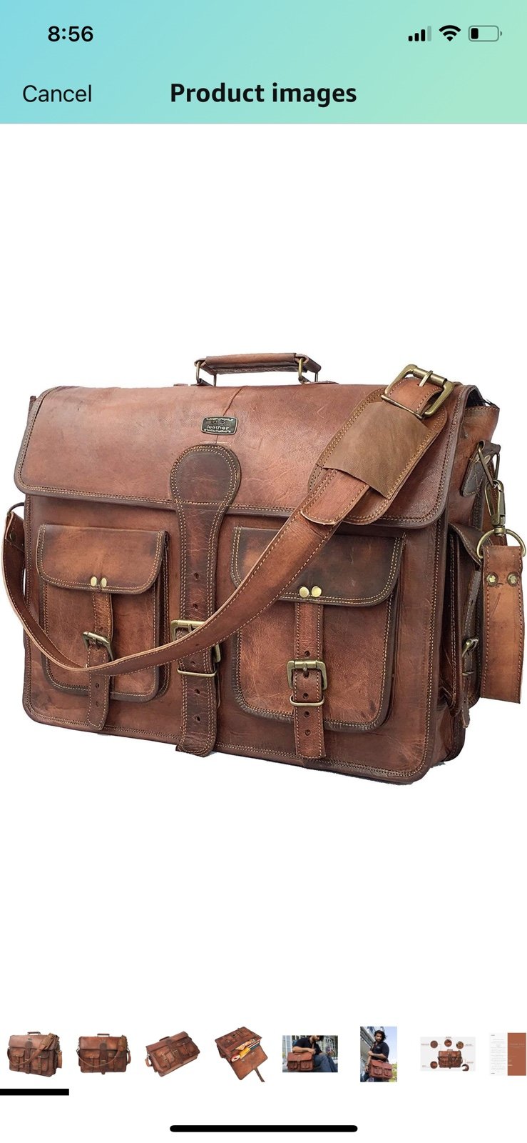 Vintage Handmade Leather Travel Messenger Satchel Bag 18 Inches *BRAND NEW*