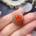 Natural Orange Fire Opal Cocktail Ring, Women's Orange Opal Ring