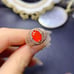 Natural Orange Fire Opal Cocktail Ring, Women's Orange Opal Ring