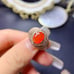 Natural Orange Fire Opal Cocktail Ring, Women's Orange Opal Ring