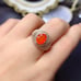 Natural Orange Fire Opal Cocktail Ring, Women's Orange Opal Ring