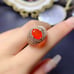 Natural Orange Fire Opal Cocktail Ring, Women's Orange Opal Ring