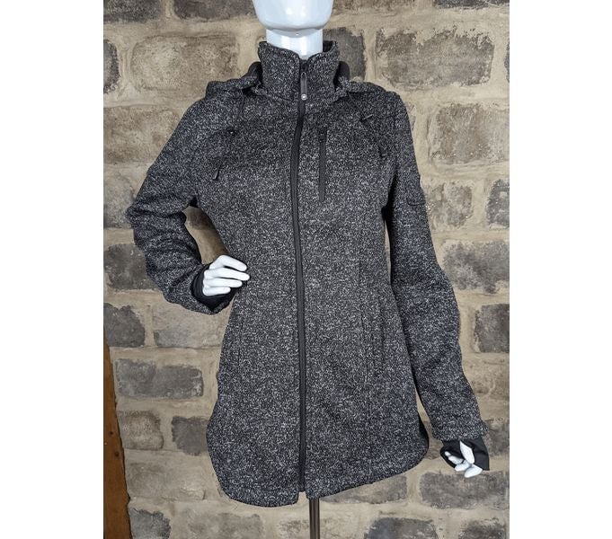 HFX Halifax High Performance Hooded Luna Black Knit Full Zip Jacket
