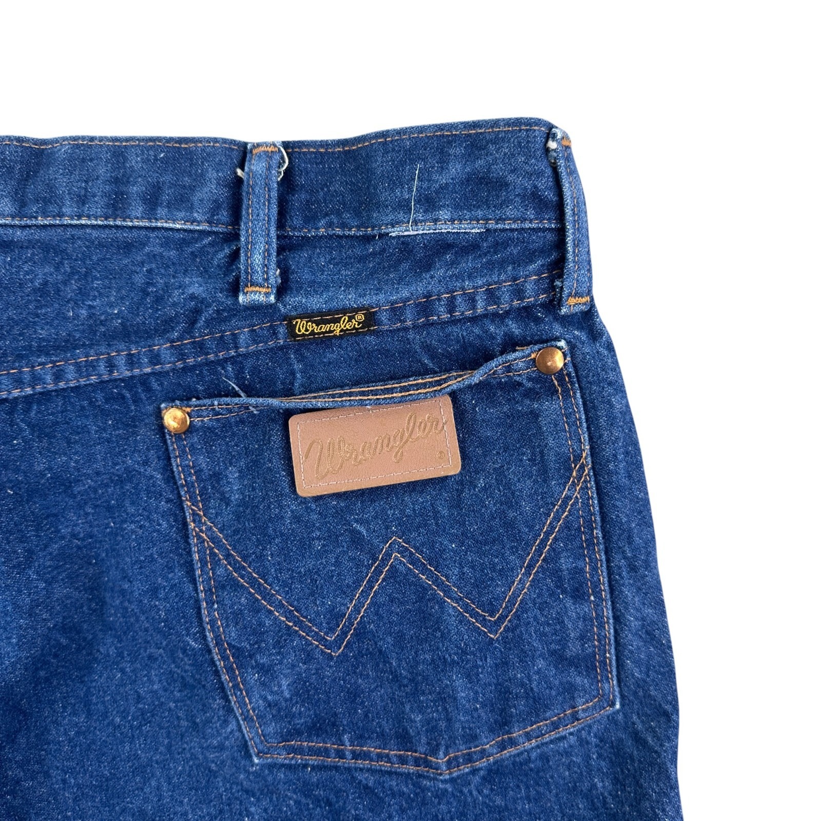 Wrangler Jeans 38x34 Blue Dark VTG 70s Cowboy Cut 13MWZ USA Made Fade Western