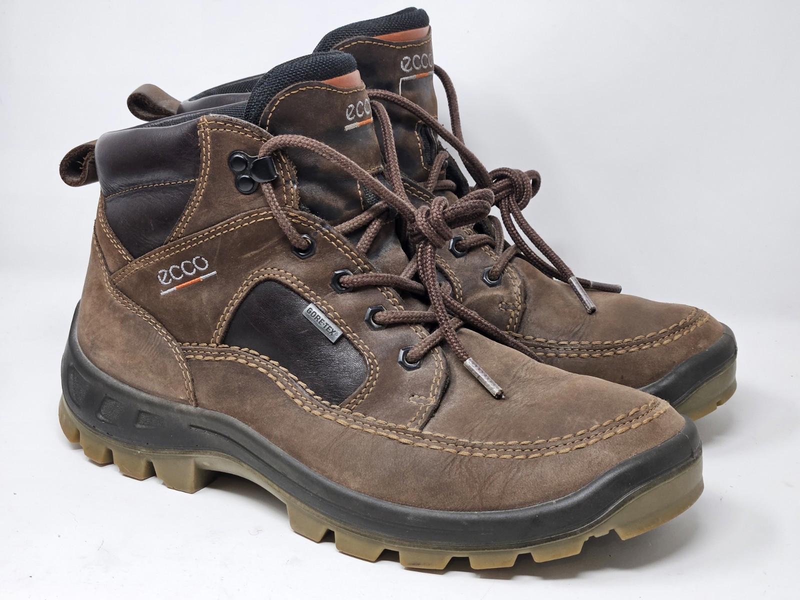 Ecco Track IV Men 43 US 9/9.5 Brown Leather Hiking Ankle Boots Gore Tex Shoe
