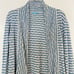 J. McLaughlin Cardigan Medium Chevron Wavy Striped Blue Cream Lightweight Jacket