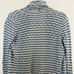 J. McLaughlin Cardigan Medium Chevron Wavy Striped Blue Cream Lightweight Jacket