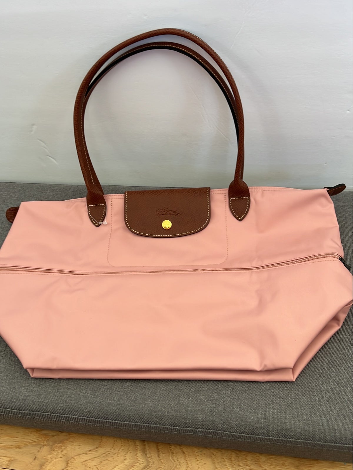 Authentic Longchamp Le Pliage Expandable Tote shops in Pinky Pink