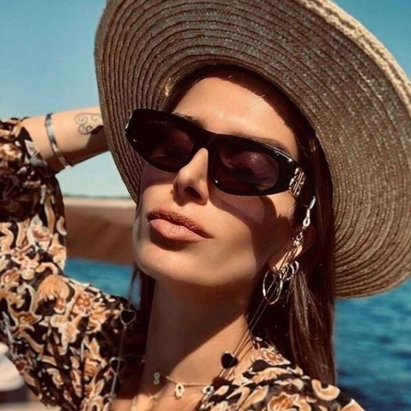 NEW Balenciaga BB0095S 002 Havana Brown Gold Green Oval Unisex Sunglasses