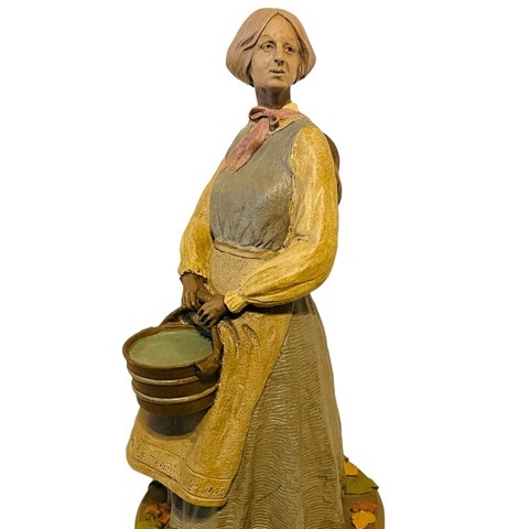 Tom Clark figurine gnome signed sculpture Cairn Catherine Bucket Woman 12 well
