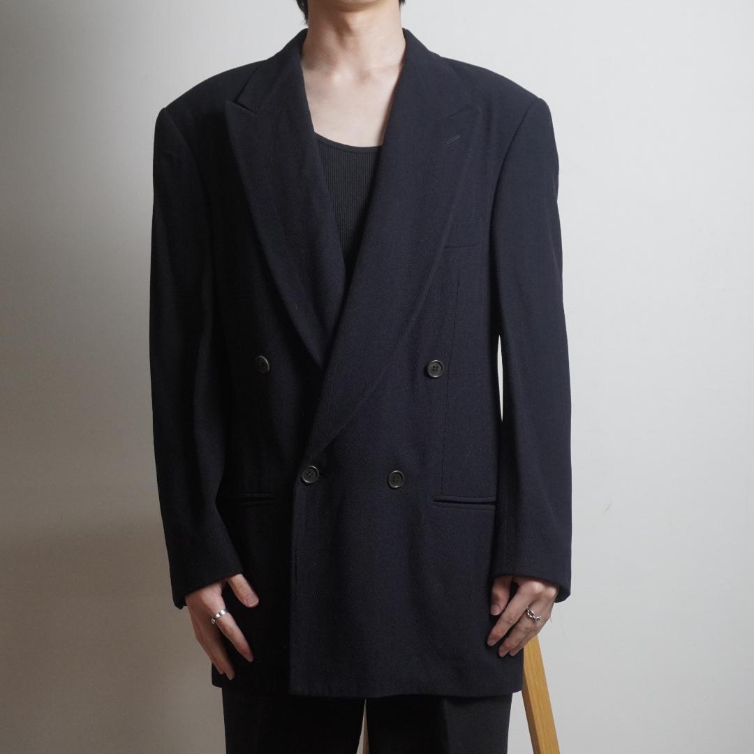 90s GIORGIO ARMANI Double-Breasted Tailored Jacket Navy/VW538